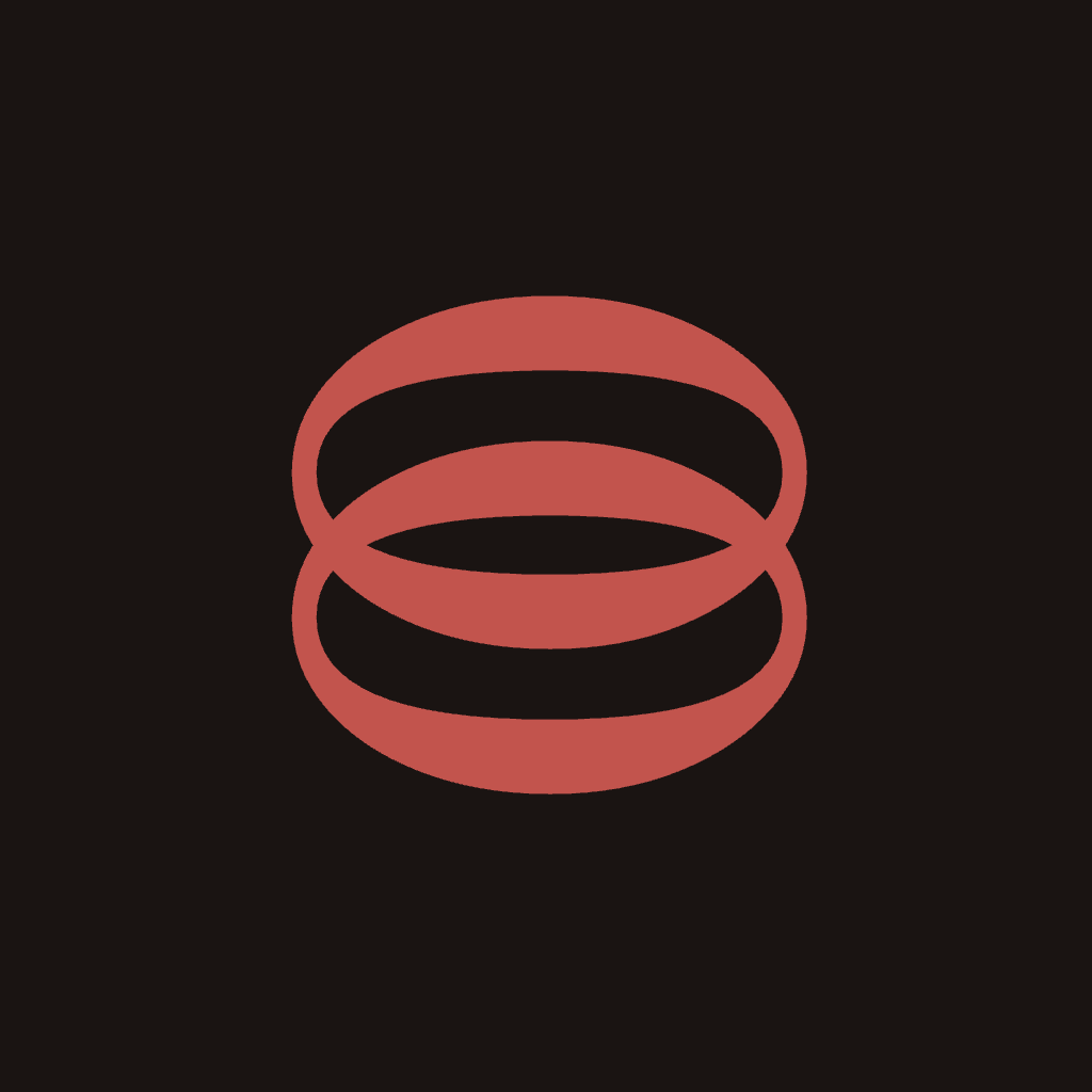 loop monogram in paper on espresso ground