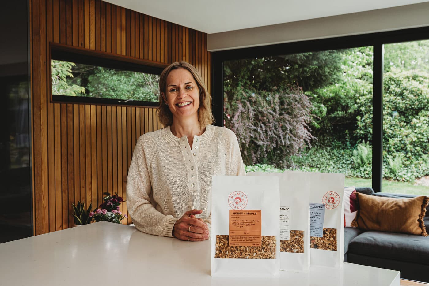 Esther, who makes Mum's Granola, in her kitchen